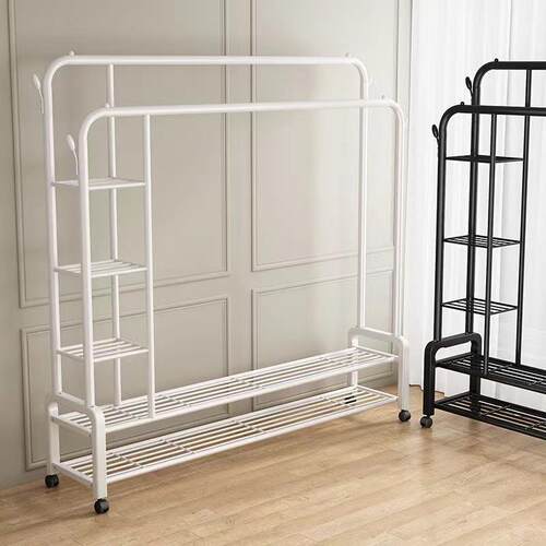 Double Rods Clothes Rack,Clothing Rack Hanging Wardrobe Rack
