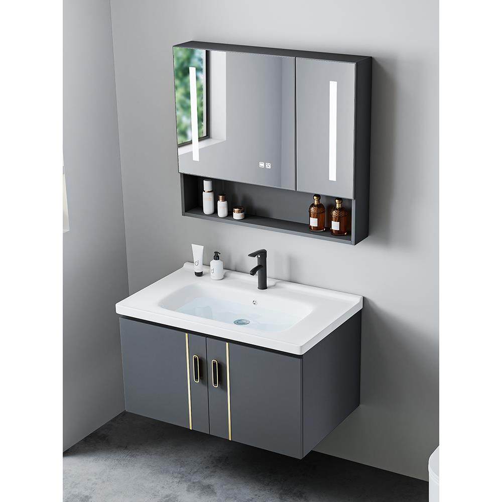 挂墙式太空铝洗手盆柜组合小户型洗漱台家用一体陶瓷卫生间洗脸池,家装主材,挂墙式洗脸盆,淘宝优惠券,粉丝福利购,淘宝优惠卷