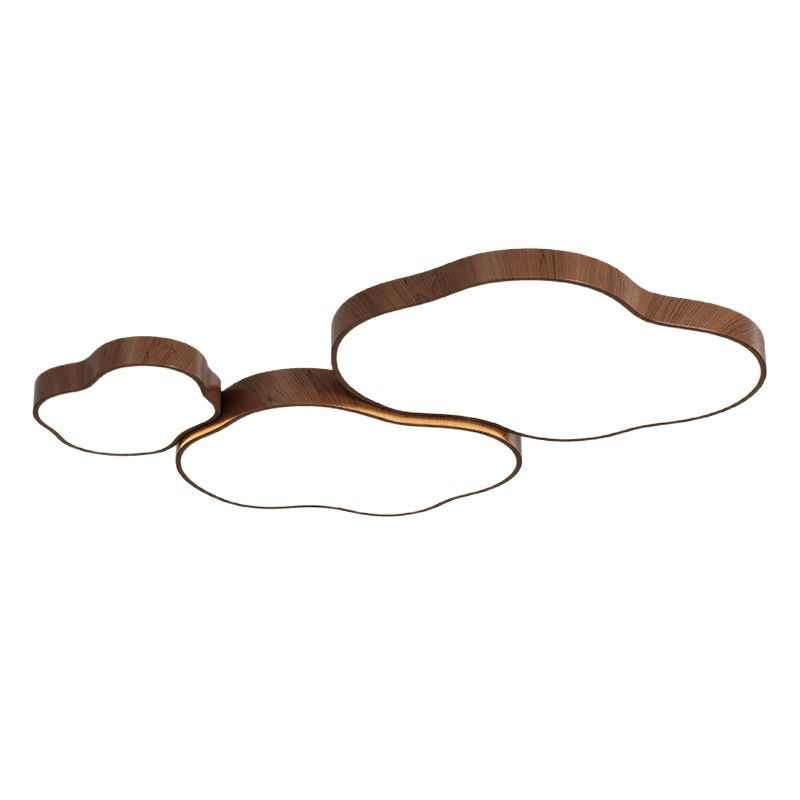 中古风云朵吸顶灯客厅主灯侘寂风胡桃木纹卧室灯全屋组合套餐灯具