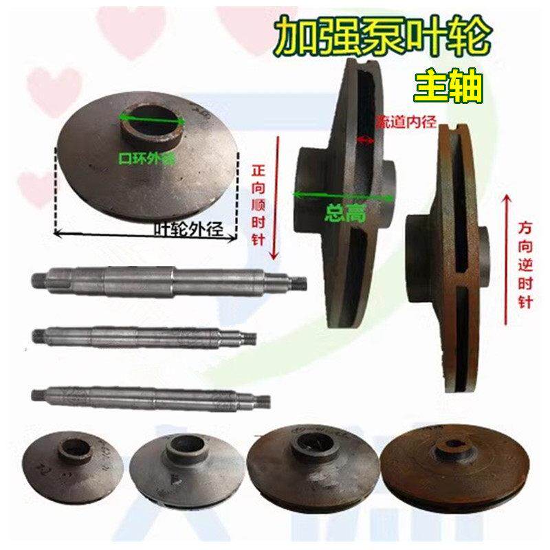 闽东自吸加强泵配件-主轴离心自吸泵正2.2-3KW反4/5.5/7.5KW叶轮