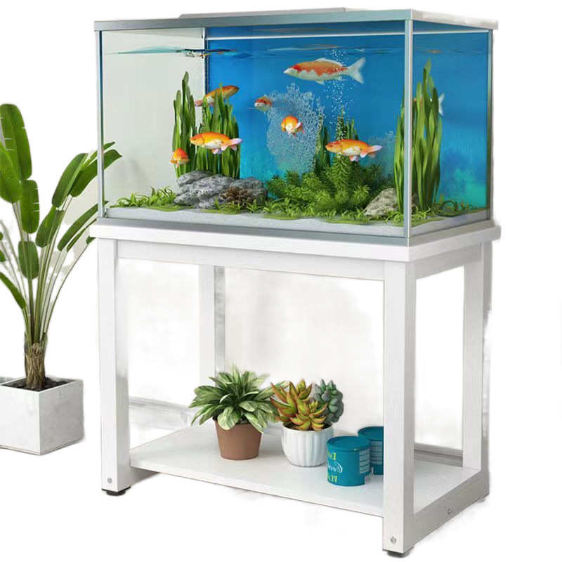 置鱼缸钢金属落地承重客厅底座柜木架子物底铁架双层底鱼缸桌架艺