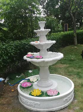 欧式三层婚庆喷泉庭院装饰阳台简约流水水景婚庆打卡许愿 池摆件