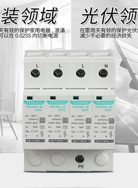 天正电气TGDY55II防雷避雷器2P4P204060KA二级电涌浪涌保护器开关