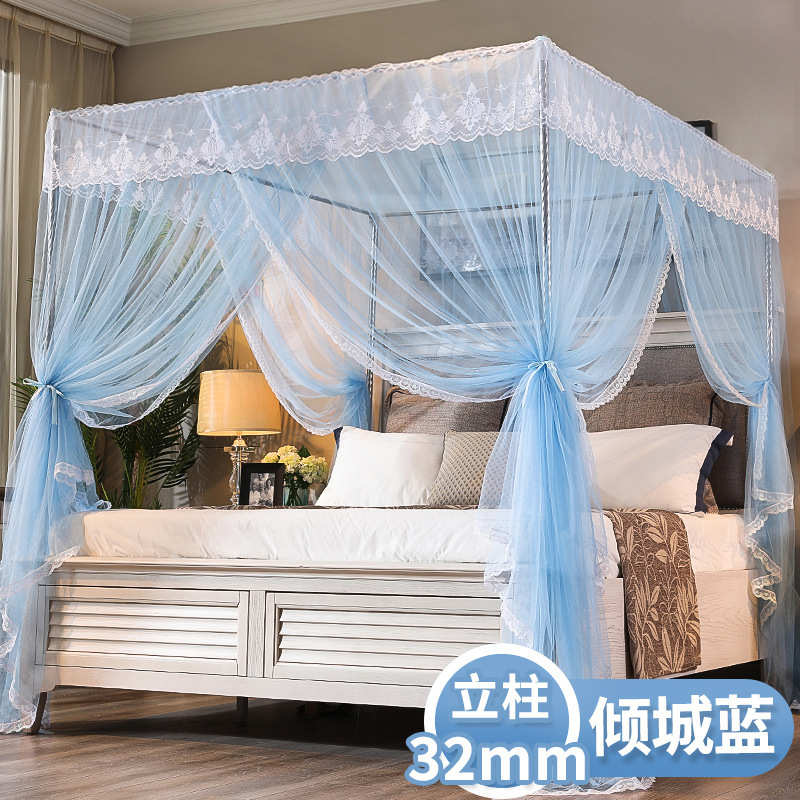 公主欧式 .纹18m落地豪华. 风蚊帐btv4新款5m12双层家用米支架床