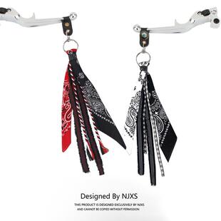 适用哈雷机车机车车把方巾飘带装饰通用煞车车把套挂件配饰潮流