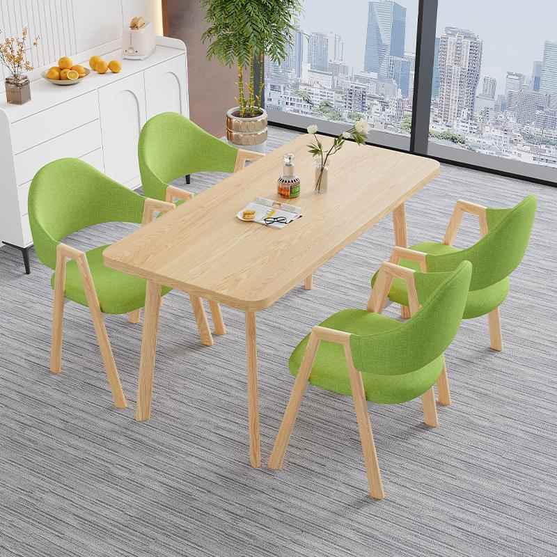 高档北欧桌椅家组合户型餐桌休闲 用会小客接待出租房吃饭长方形