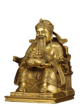 厂家全黄铜财神爷供奉佛象富贵财神文财神铜工艺品摆件
