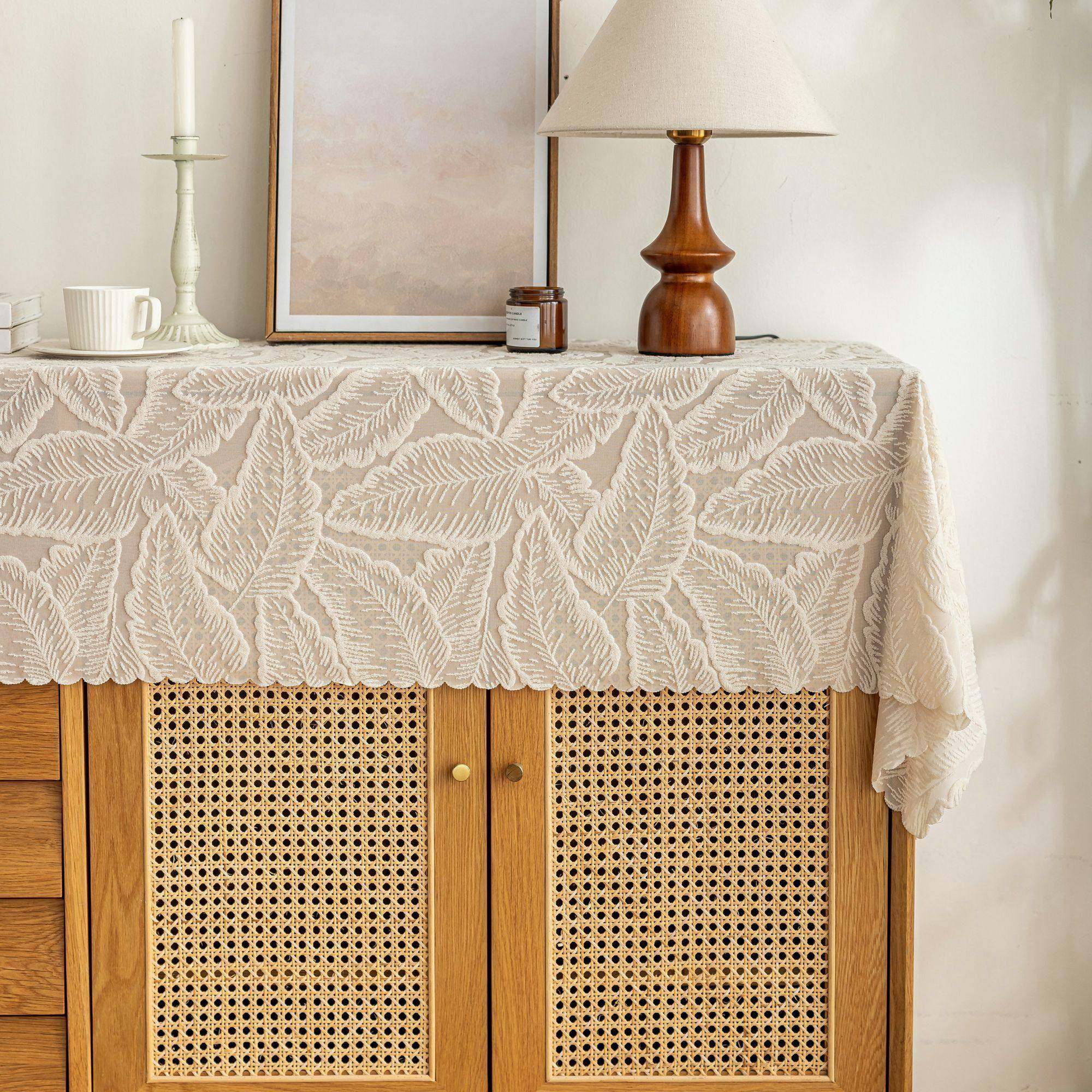 防尘蕾丝桌布法式正方形圆形防尘盖布长餐桌形茶几床头柜通用台布,居家布艺,万能盖巾,淘宝优惠券,粉丝福利购,淘宝优惠卷