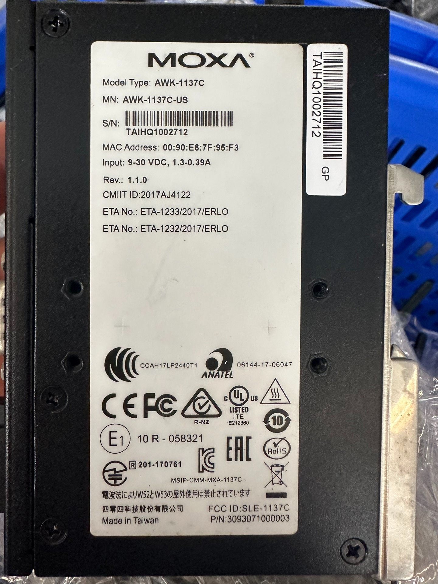 Moxa  AWK-1137C-US，无线客户端！拆机成色漂