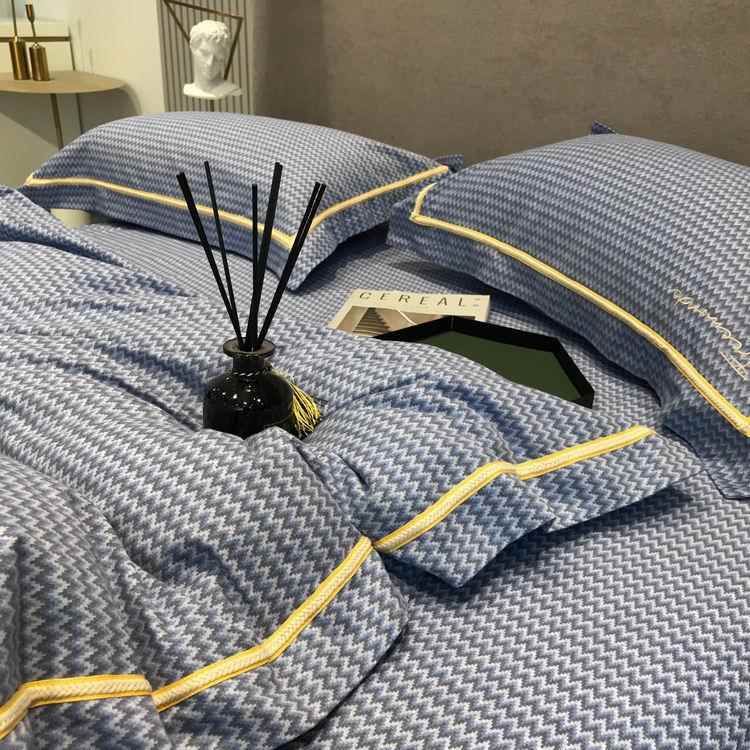 美式全棉16保0棉支长绒磨毛四套纯棉暖织带被套秋冬春夏件美式风