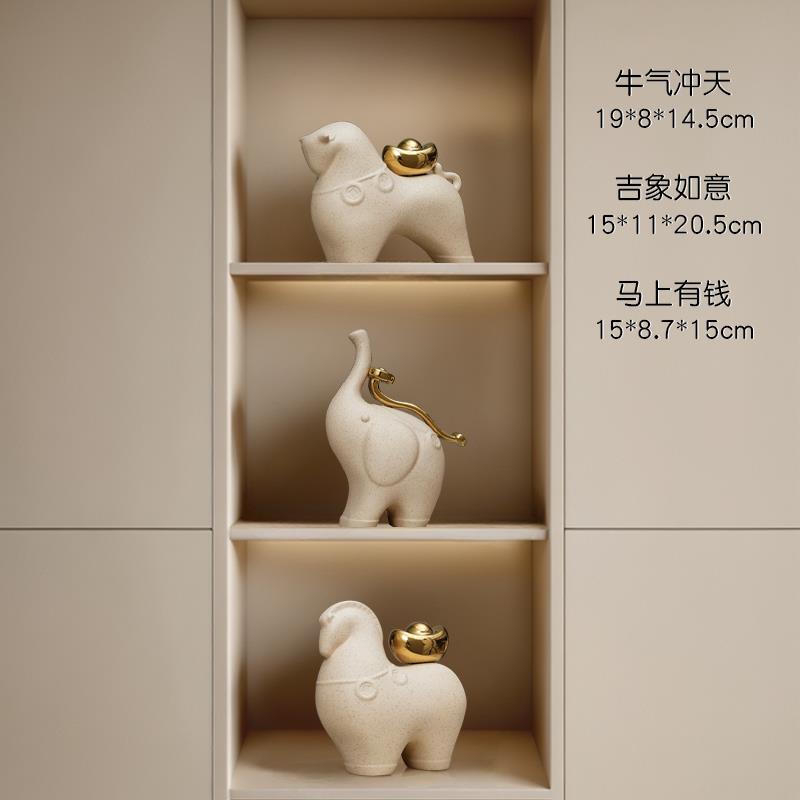 正品柜新中马上有钱招财摆件家居式好物摆件厅玄客关电视柜酒装饰