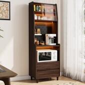 实木餐边柜咖啡柜小户型厨房一体靠墙收纳柜家用置物柜窄型茶水柜