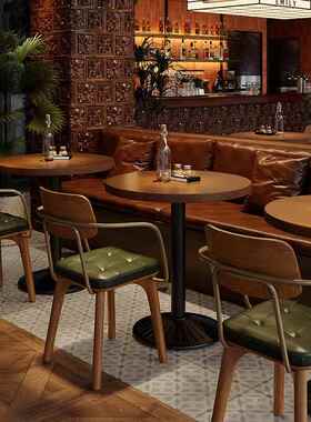 商复古西餐吧厅桌椅组合IVG酒吧酒馆用餐餐椅融合餐餐饮店桌桌椅