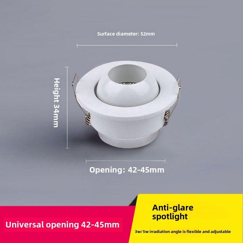 黑色防眩聚光led小射灯嵌入式4.5公分45mm柜台可调凸嘴牛眼灯3W5W