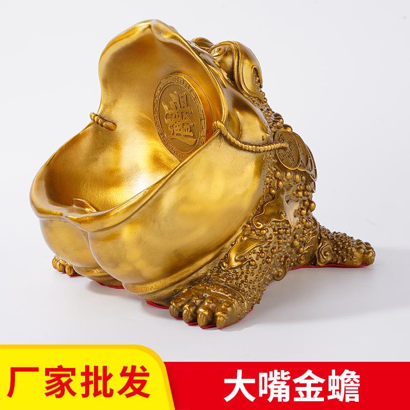 黄铜大号金蟾开业收银摆件精工蟾蜍金蟾家居办公摆设