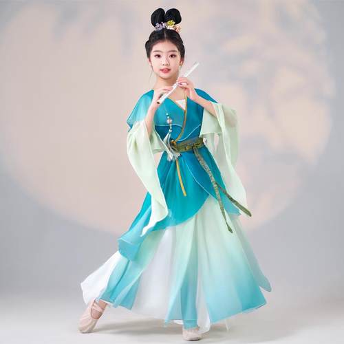 正品古典舞仙蹈服女飘逸儿童演服群舞扇子舞伞舞中舞国气古风出表