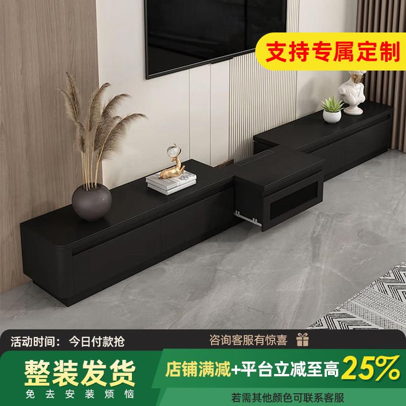 隐藏式插线电视柜客厅2025新收纳储物柜小户型一体墙柜家用落地式