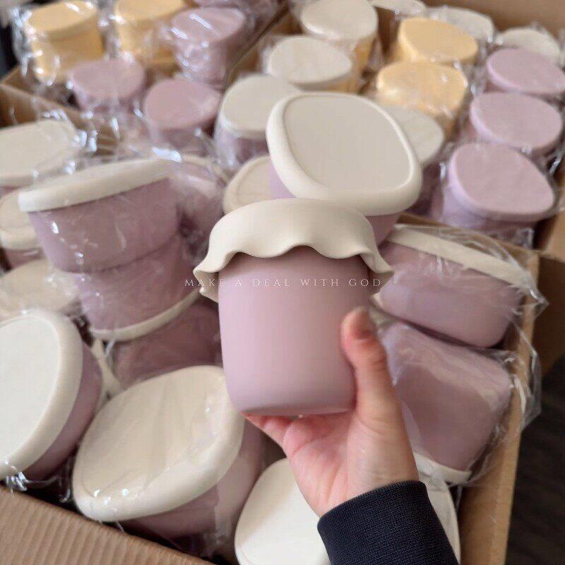 可爱紫色保鲜盒饭盒水果便当盒微波炉加热食品级硅胶密封盒2026新