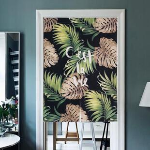 欧ART植物布卧艺北门帘半帘窗帘儿童书房隔断玄关帘装 饰挂室帘