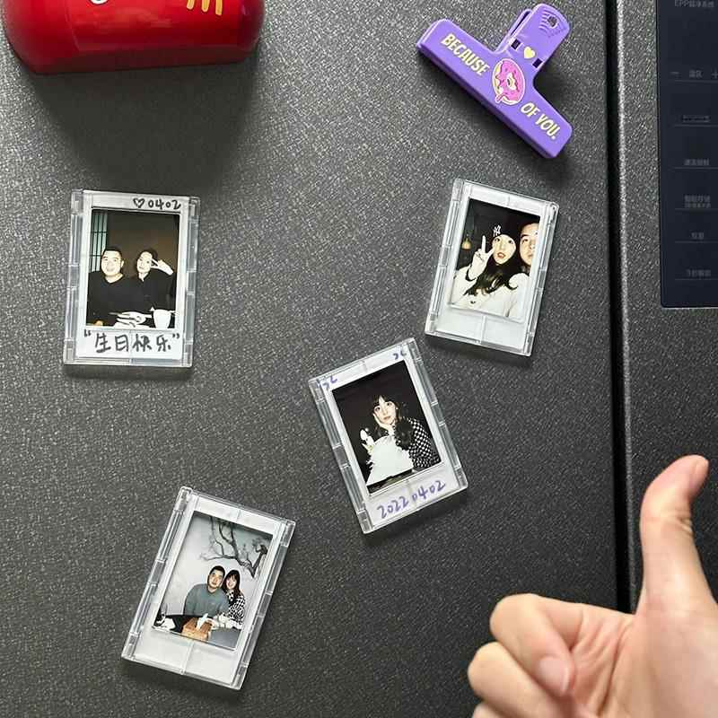 拍立得相框磁吸冰箱贴创意3寸照片展示桌面装饰摆件迷你小卡相片