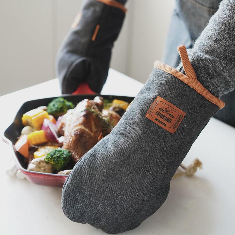 批发莫语牛仔防烫手套隔热手套烤箱耐烤炉微波炉烘焙防热厨房