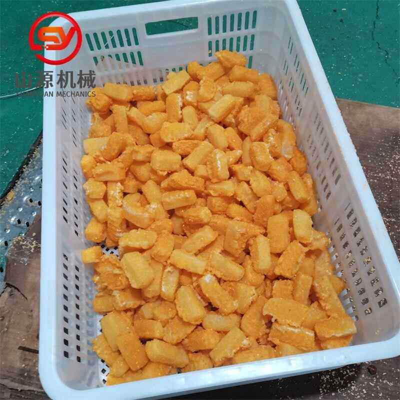 炸鲜奶专用油炸机 鲜奶块裹浆机脆皮鲜奶上浆裹糠油炸生产线