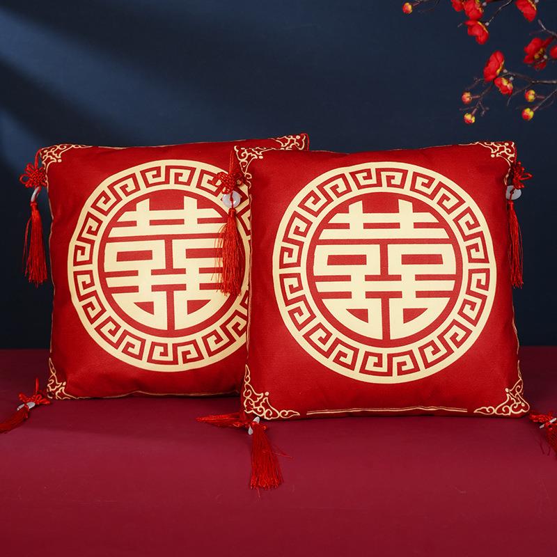 跪垫结婚婚改敬酒坐福茶垫一对敬跪02306051拜红色喜垫新娘口庆用