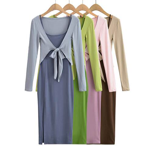 Deep and light layering, camisole, split dress, top,