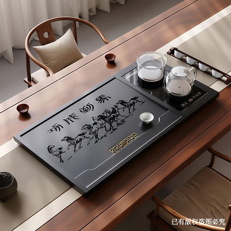 乌金石茶盘带全自动烧水壶家用办公一体功夫茶具整套茶台高档茶具