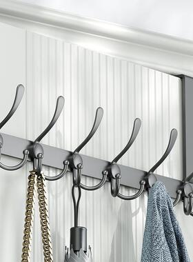 门上挂钩挂衣钩4cm厚门不锈钢卧室门背式衣服挂衣架收纳架超长款