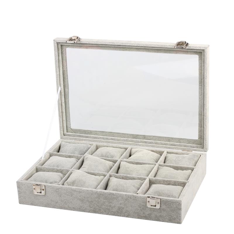 正品枕首饰收饰纳盒展手镯手链手表示盒12位品带盖玻璃珠宝箱小头