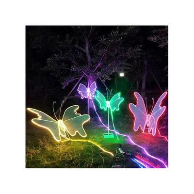 户外led蝴蝶造型灯草坪花园圣诞氛围彩灯灯光节工程地插灯