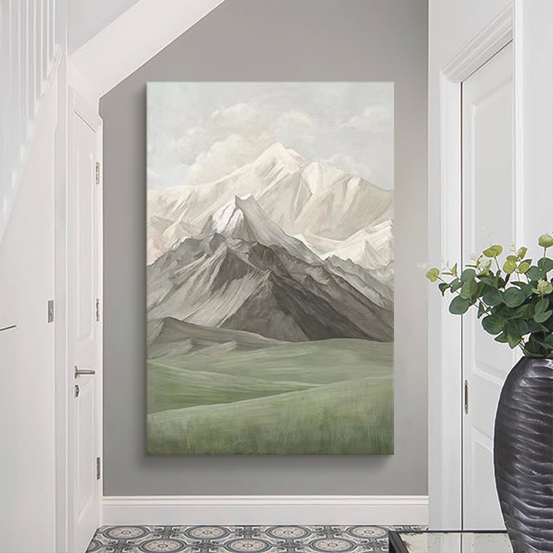 客厅玄关手绘油画装饰画风景山肌理画入户过道楼梯沙发背景墙挂画
