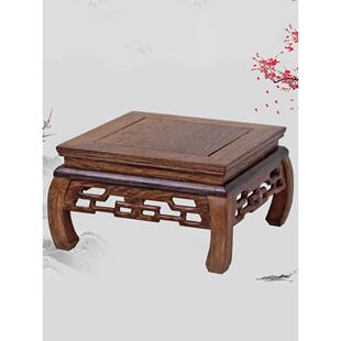 饰品木制座位支架长方形 鸡翼木底座实木石佛像花瓶盆景茶壶木制装