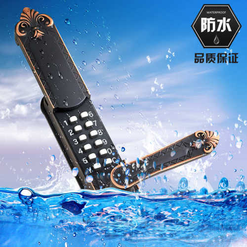 密码锁双面别墅机械铁门院门密码锁滑盖门庭防冻户外栅栏门防水艺