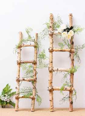 创意室内背景墙实木梯墙面装饰墙壁墙上卧室客厅电视墙挂件墙饰