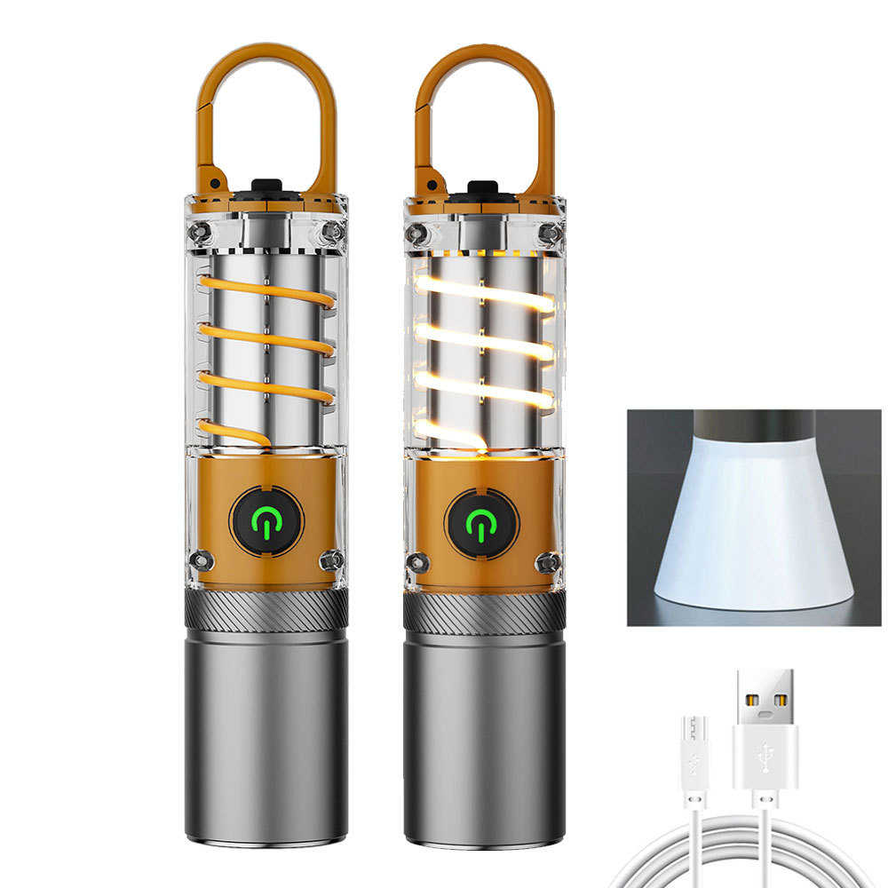 新款户外手电筒防水防摔多功能搜索骑行露营氛围灯远射应急手电筒