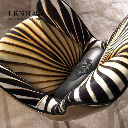 LENNA 意式轻奢高端布艺单人休闲椅 别墅客厅创意罗伯特沙发椅