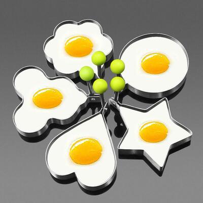 Thickened Stainless Steel Egg Fryer Mold, Heart-Shaped Egg M