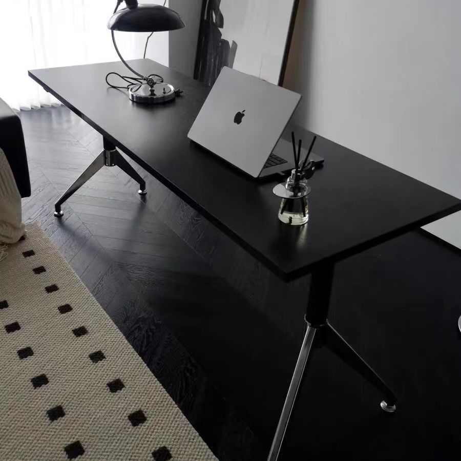 电脑桌台式简约家用书桌餐桌现代轻奢办公洽谈桌椭圆会议桌工作台
