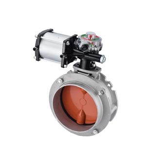 250 V2FS水泥搅拌站蝴蝶阀铝合金法兰气动粉体粉尘蝶阀DN200 300