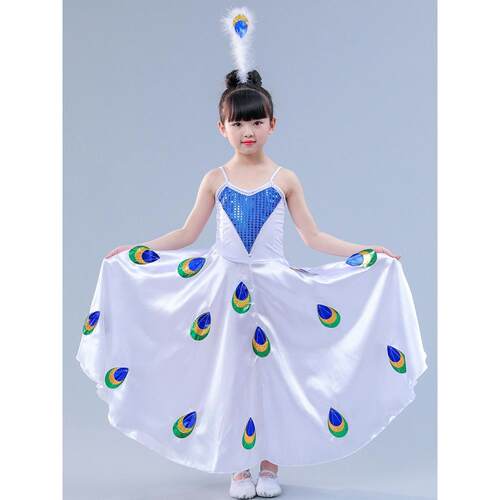 高档新款儿童衣出女演孩傣族演出服装幼儿舞女童傣族孔雀舞裙演表