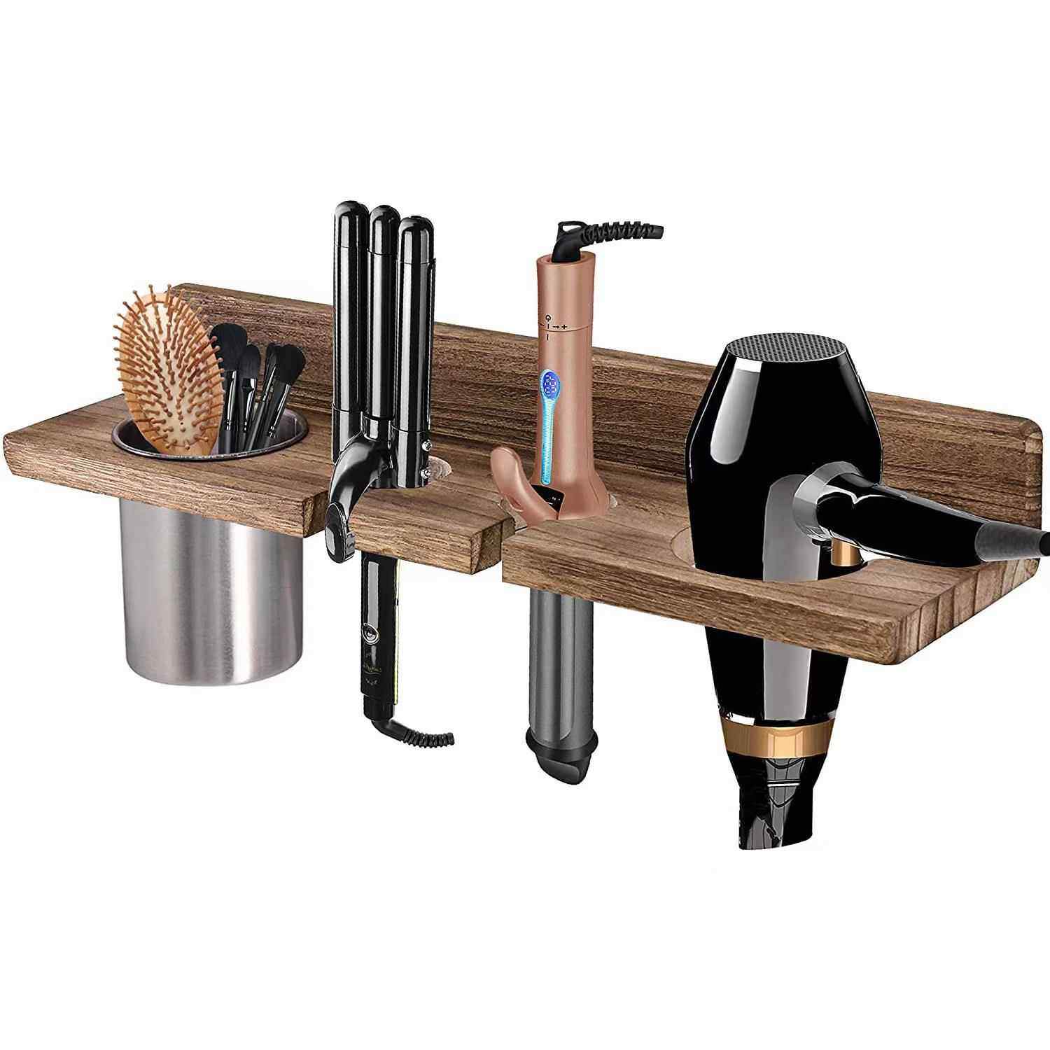家用实木吹风机收纳架浴室壁挂式收纳架造型洗漱用品木质收纳架,家庭/个人清洁工具,吹风机置物架,淘宝优惠券,粉丝福利购,淘宝优惠卷