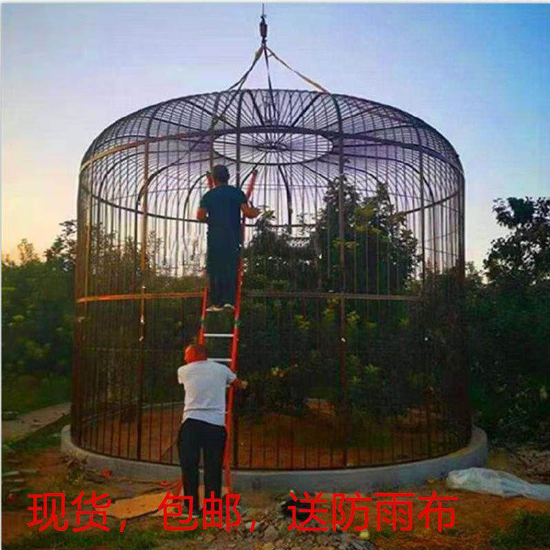 铁艺鸟笼特大号加网鸟笼八哥虎皮鹦鹉鸟笼户外大型超大孔雀养鸟笼