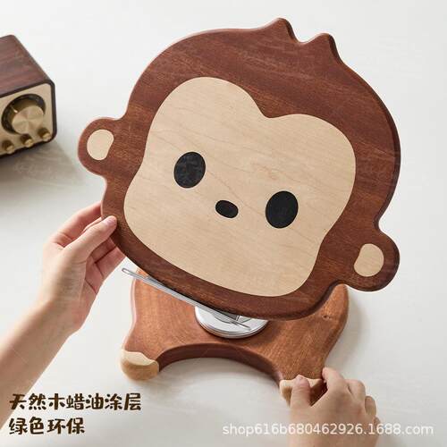 木阅单臂旋转读架学生看书读书电脑实木架子桌面支猴架放书本子书