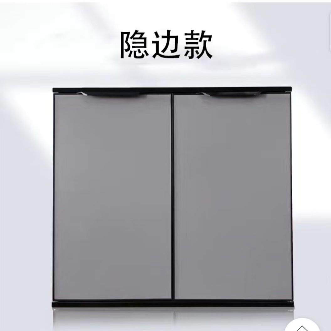 厨房橱柜门板灶台门钢化玻璃晶钢门免打孔安装自装铝合金边框现货
