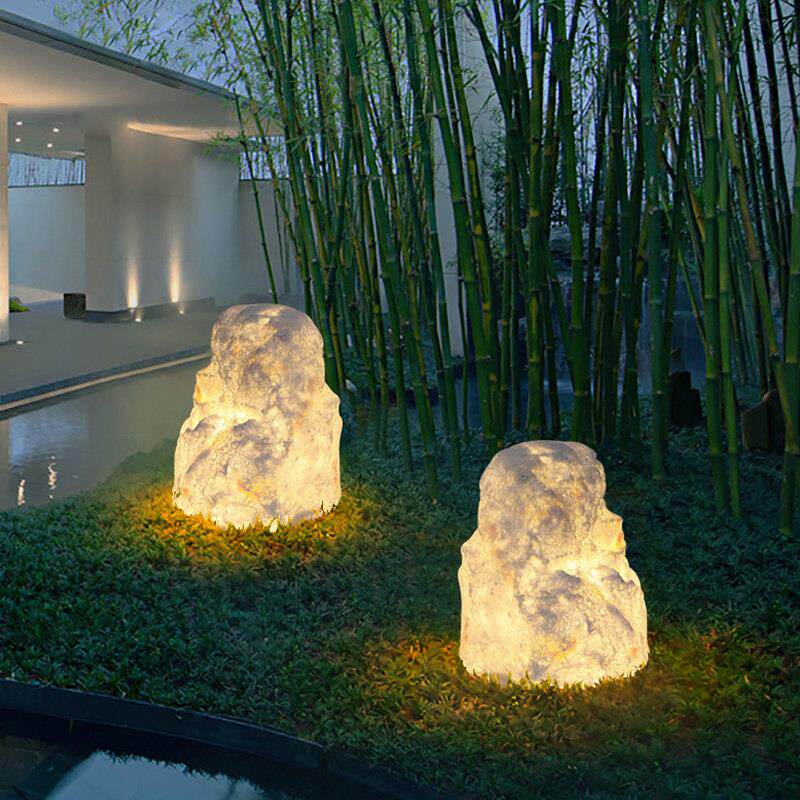 户外防水草坪灯草地庭院灯室外景观灯公园灯树脂彷山假石灯石头灯