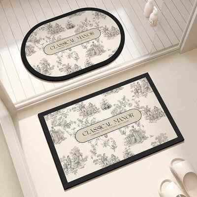 浴室硅藻泥地垫卫生间门口吸水速干脚垫入户门厕所防滑地毯脚垫子