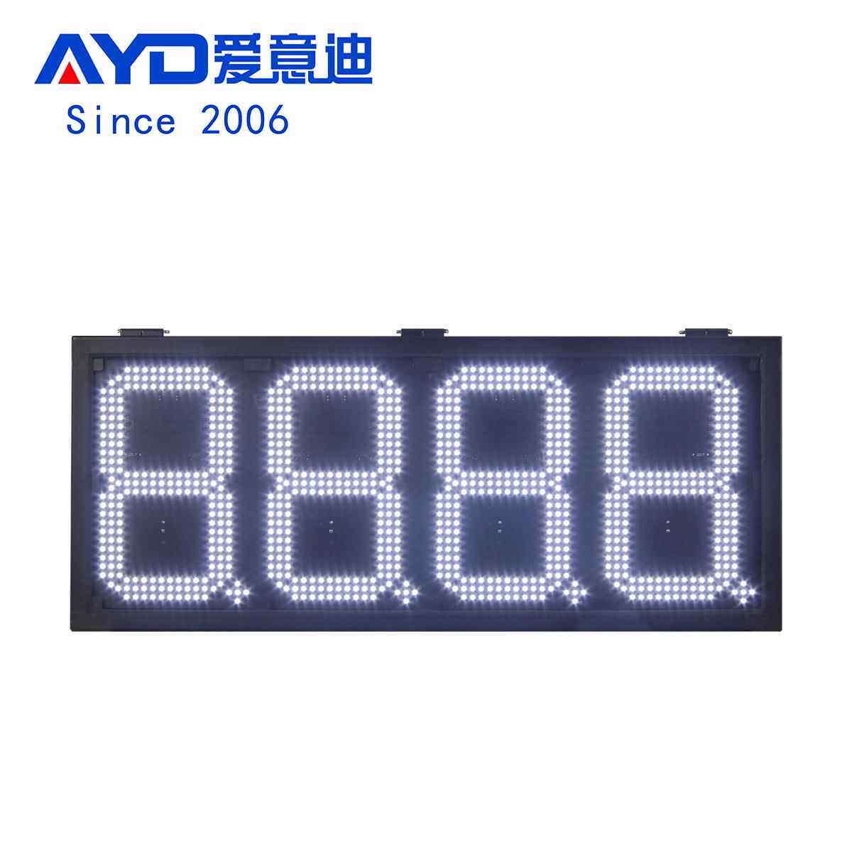 蒙古LED油价屏10英寸翻盖8888白色油价防水显示屏加油站LED油价牌