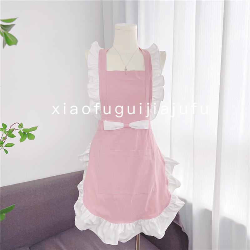 美容师工作服女高端美容院围裙美甲师美睫工作服棉麻甜品花店蛋糕